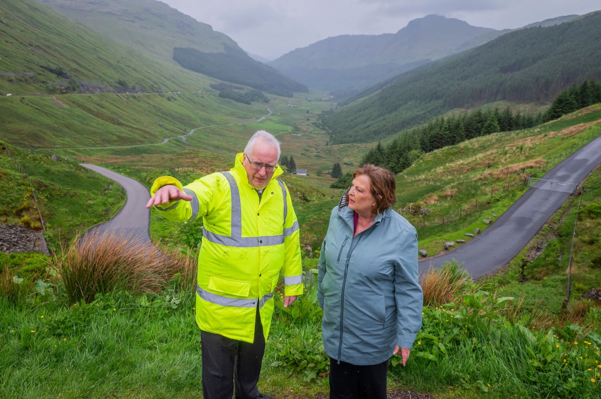 Transport secretary visits Old Military Road improvement project