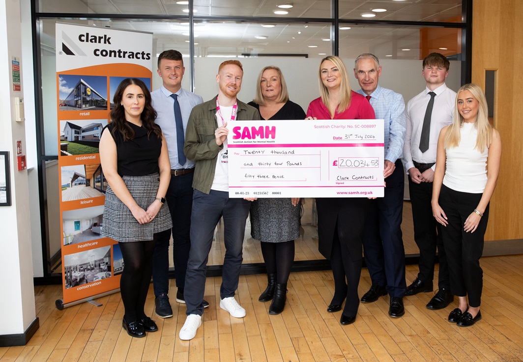 Clark Contracts marks fundraising milestone for SAMH