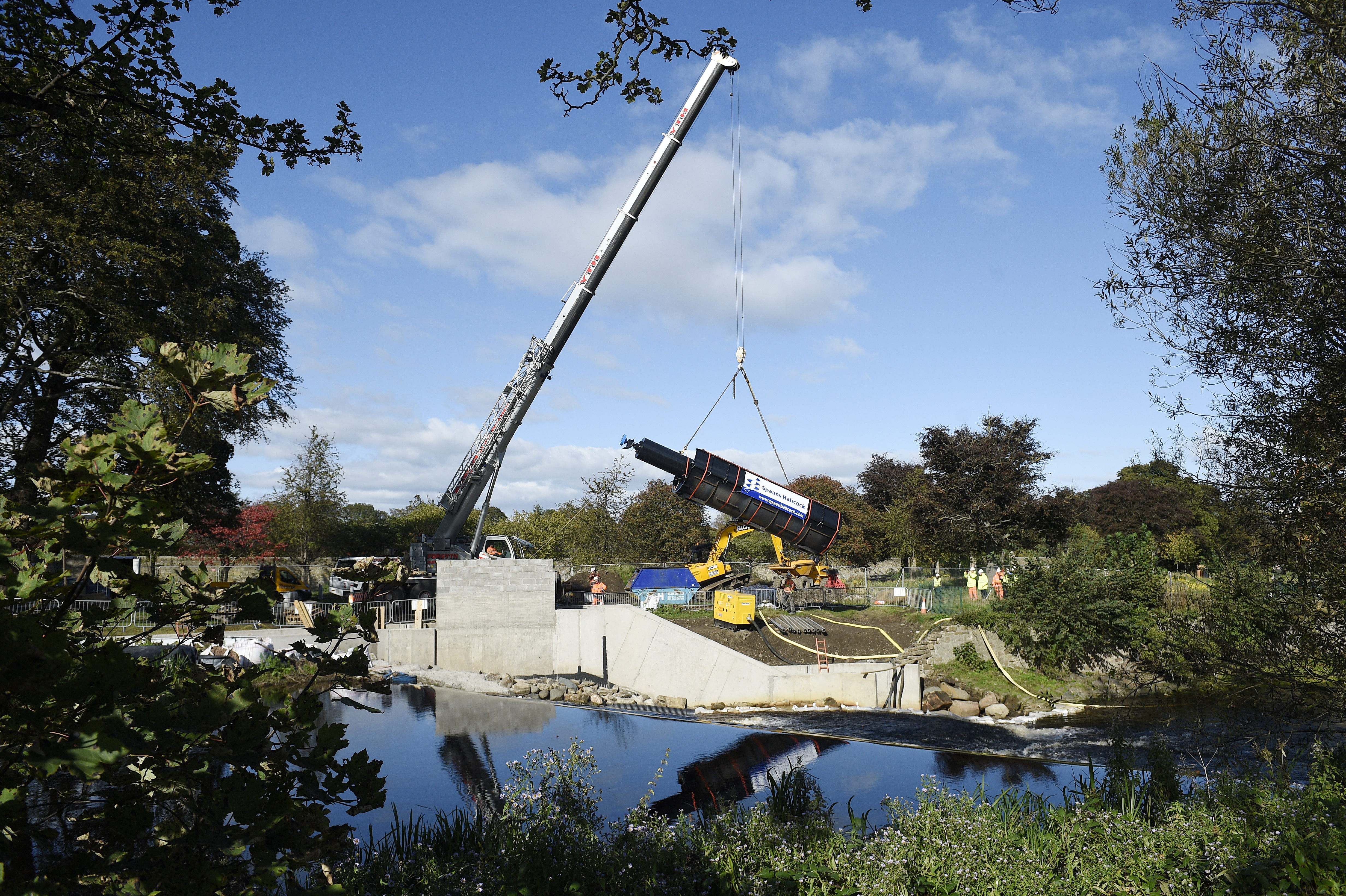 In Pictures: Archimedes screw hoisted into place at Saughton Park micro-hydro  scheme