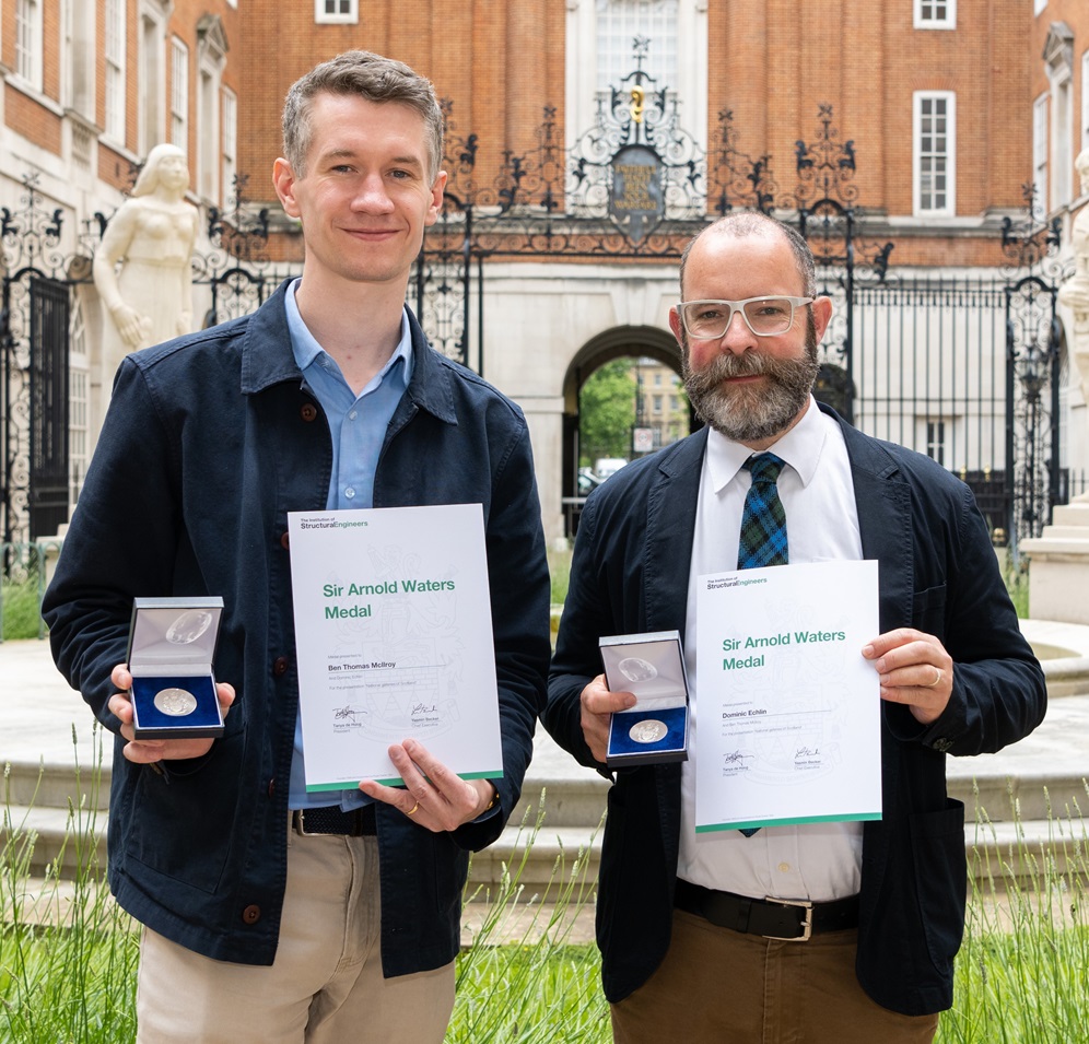 Narro's Dominic Echlin and Ben McIlroy of Arup honoured with Sir Arnold Waters Medal