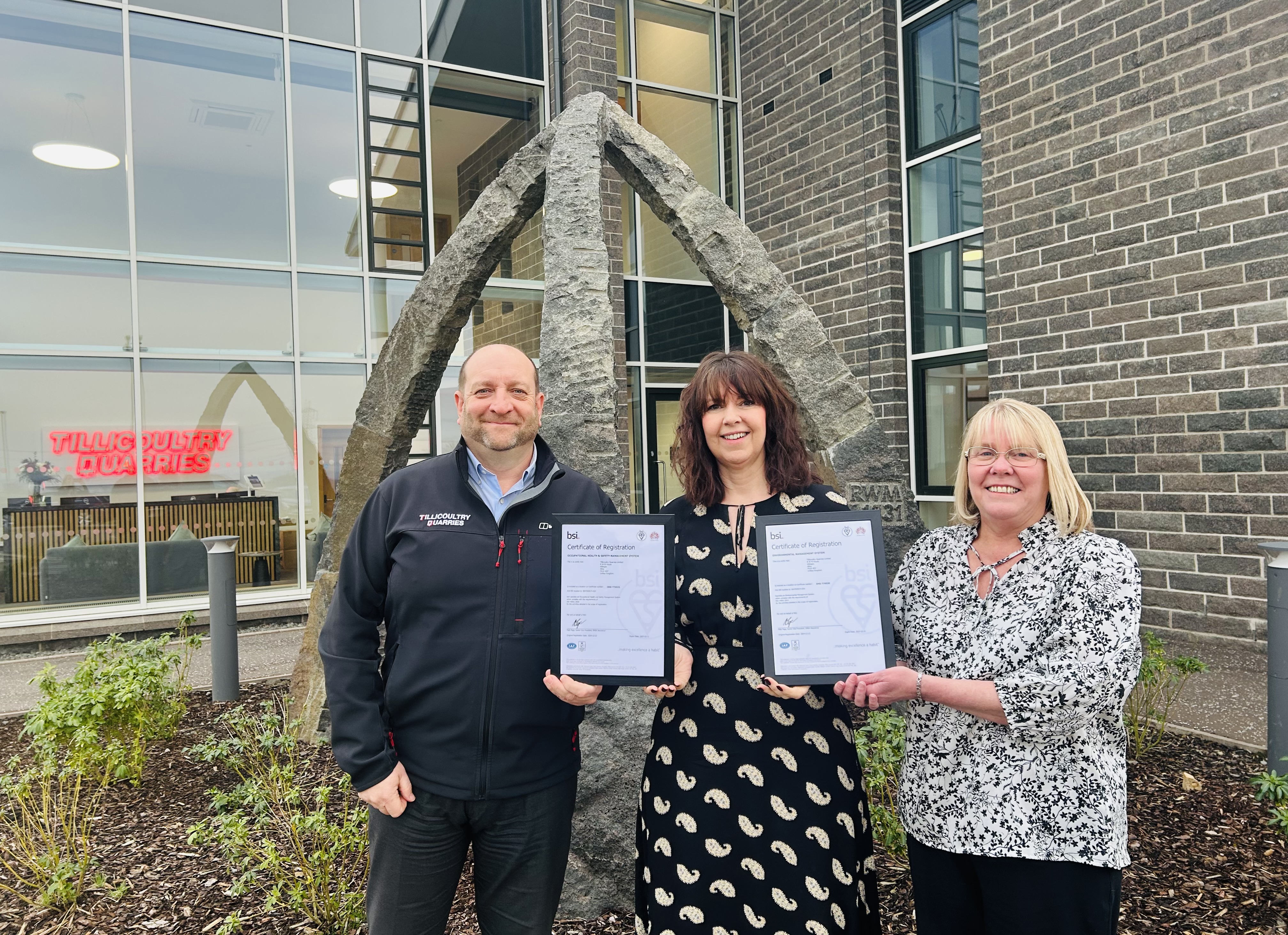 Tillicoultry Quarries achieves ISO 14001 and 45001 certification