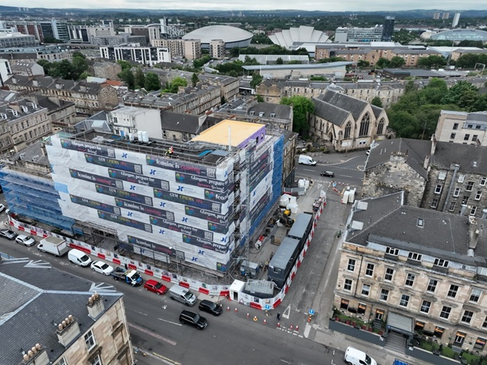 JR Scaffold Services offers perfect platform for Glasgow city centre hotel transformation