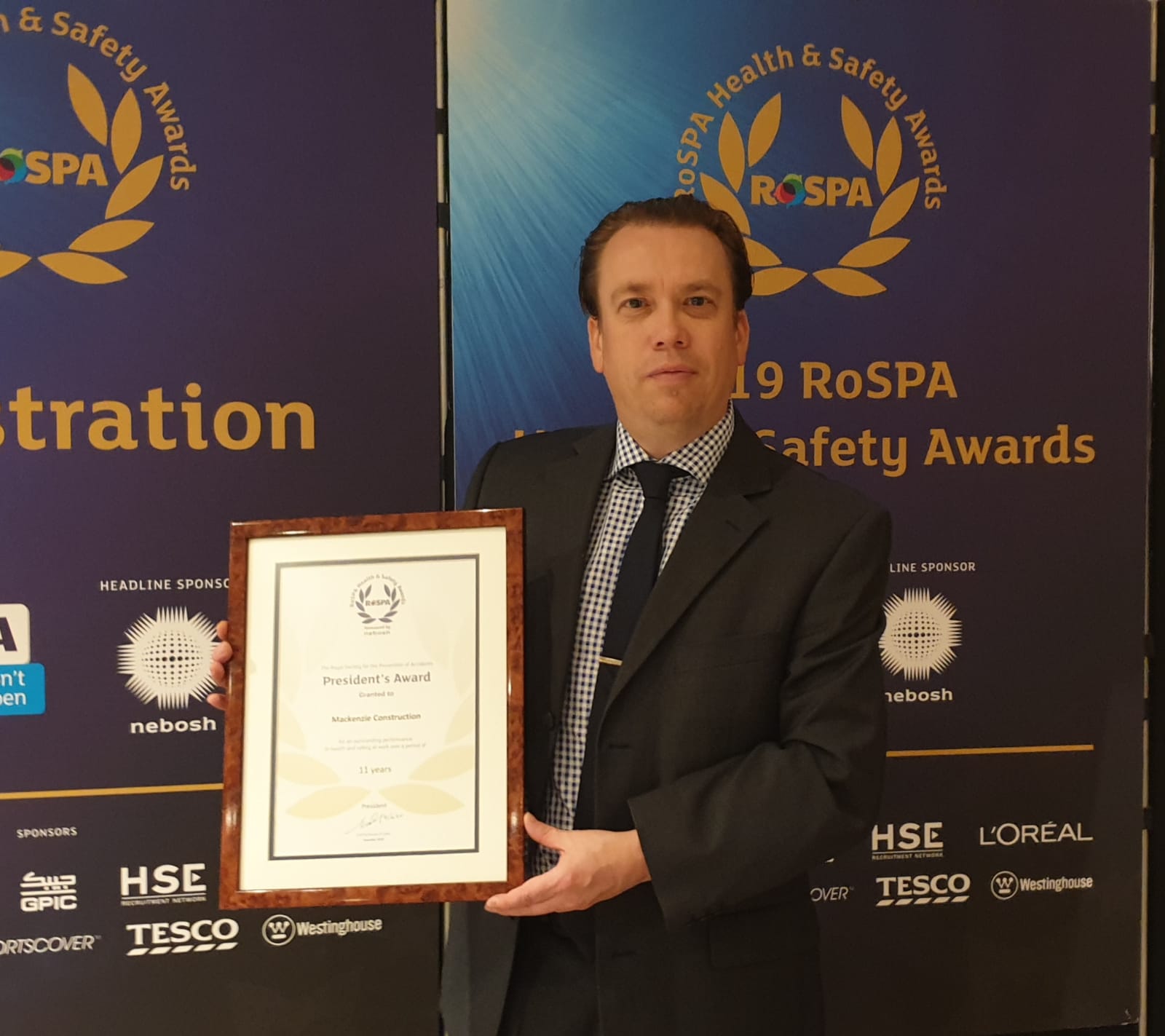 Mackenzie Construction scores 11th consecutive RoSPA gold award