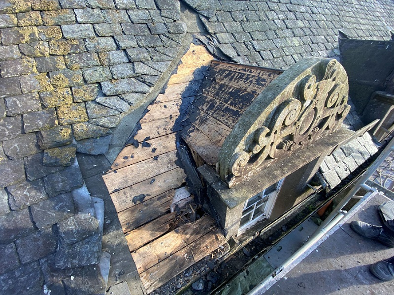 Roof restoration work underway at Bannockburn House