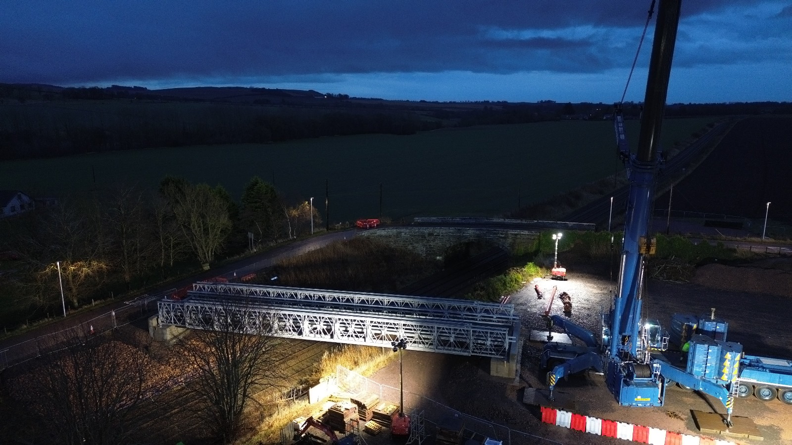 Temporary bridge installed to maintain village access during Network Rail work